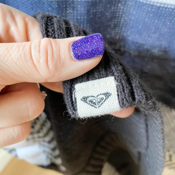 ROXY Stripe Knit Open Duster Hooded Cardigan sz S - Picture 6 of 8